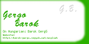 gergo barok business card